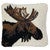 Moose Portrait Hooked Wool 14 x 14 Pillow