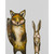 Fox & Bunny Pair on Stone Canvas Print