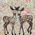 Two Deer Floral Canvas Print