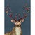 Posy Antler Deer Twilight Canvas Art