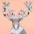 Merry Gingerbread Caribou Canvas Print