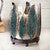 Turquoise Feather Candle Holder