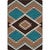 Southwestern Diamond Teal & Brown Rug - 4 x 5