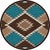 Southwestern Diamond Teal & Brown Rug - 8 Ft. Round