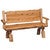 Cedar Log Bench with Solid Back and Arms - 5 Foot