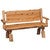 Cedar Log Bench with Solid Back and Arms - 4 Foot