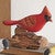 Feathered Cardinal Wooden Figurine