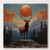 Crimson Moon Elk Canvas