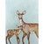 Sweet Doe & Fawn on Blue Canvas Print
