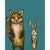 Fox & Bunny Pair on Teal Canvas Print