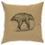 Bear on a Log Linen Pillow - Straw