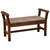 Barnwood Upholstered Bench with Arms