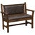 Barnwood Upholstered Bench with Arms & Back