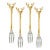 Gilded Antler Charm Forks - Set of 4