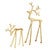 Golden Antlers Iron Sculptures - Set of 2