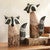 Racoon Carved Wood & Metal Sculptures - Set of 2
