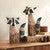 Raccoon Carved Wood & Metal Sculptures - Set of 2