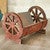 Western Wagon Wheel Red Planter