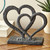 Side by Side Metal Hearts Tabletop Decor