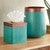 Turquoise & Copper Metal Waste Basket