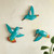 Mosaic Turquoise Hummingbird Wall Decor - Set of 3