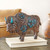 Turquoise Floral Buffalo Sculpture