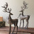North Woods Metal Reindeer Sculptures - Set of 2