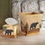 Bear Wilderness Wood Tissue Box & Waste Basket