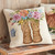 Boots & Blooms Hooked Pillow