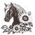 Floral Horse Metal Wall Art