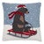 Beary Merry Sled Hooked Pillow
