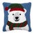 Jolly Polar Bear Hooked Pillow