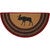 Stenciled Moose on the Loose Half-Round Rug