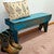 Turquoise Pine Wood Bench