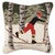 Snowy Skier Hooked Wool Pillow