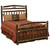 Hickory Log Wagon Wheel Bed - Cal King
