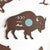 Turquoise Glow Bison Metal Wall Art