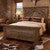 Roundup Solid Wood & Tooled Leather Bed - Queen