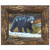 Black Bear Wandering Cub Bark Framed Artwork