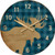 Blue Plaid Moose Wall Clock