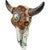 Bull Skull with Tooled Leather Design
