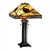Burgundy Pinecones Square Table Lamp
