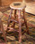 Carved Wood Moose Barstool - Large