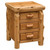 Cedar Log 3 Drawer Nightstand