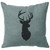 Deer Head Silhouette Linen Pillow - Ocean