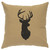 Deer Head Silhouette Linen Pillow - Straw