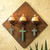 Diamond Candle Holder with Turquoise Crosses w/ 3 CLA-008-1