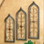 Distressed Turquoise Window Wall Hangings - Set of 3