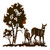 Doe and Fawn Metal Wall Art