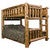 Full/Queen Log Bunk Bed - Ladder Right